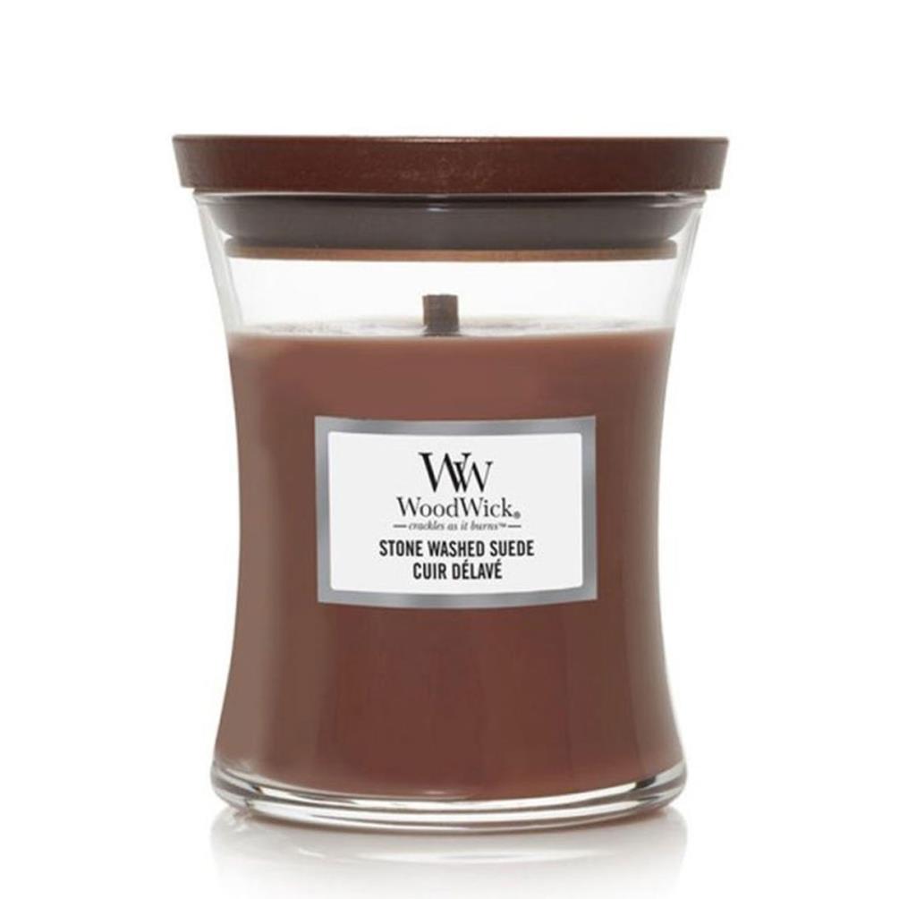 WoodWick Stone Washed Suede Medium Hourglass Candle £14.99